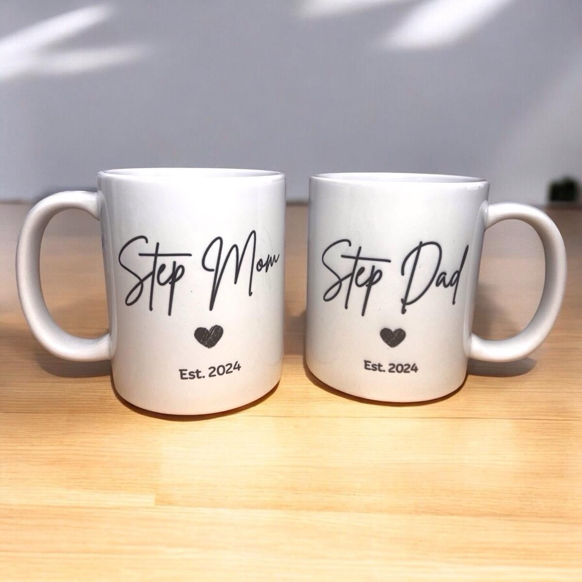 Step Mom/Step Dad Mug Set - Coffee Reuse Drinkware Cup Washable - Reusable
