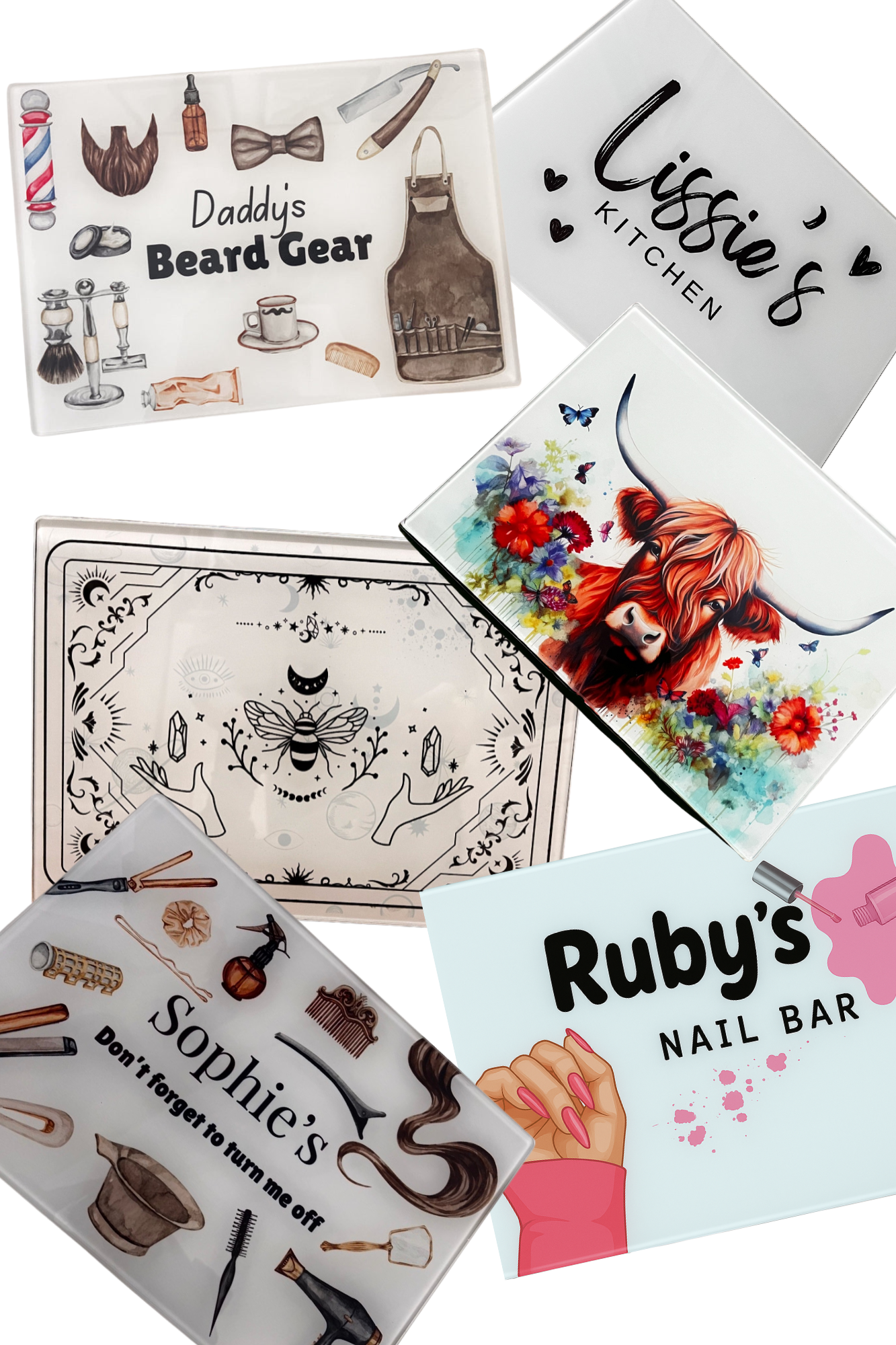 Chopping board and utensils