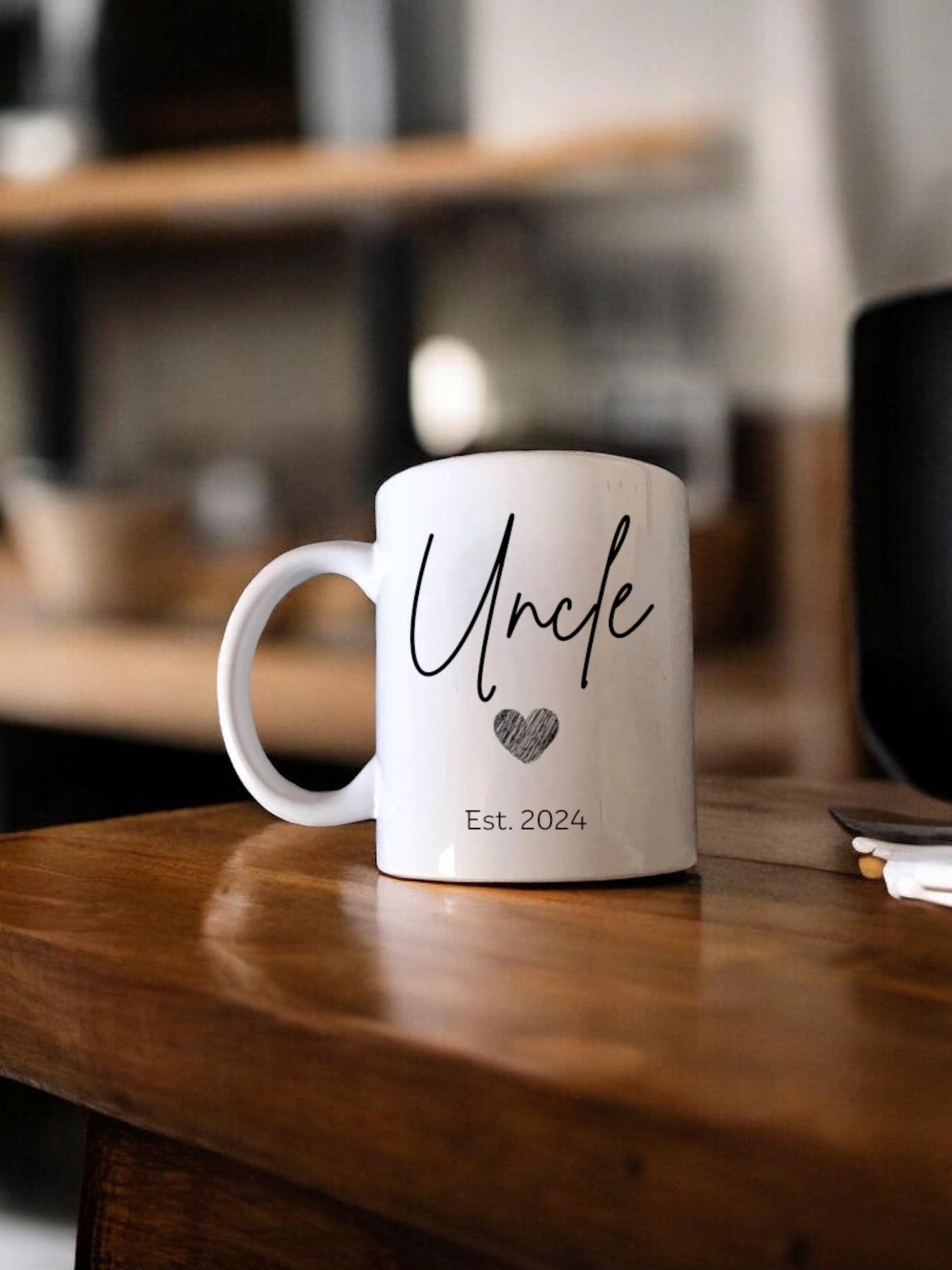 Uncle and Auntie Mug Set - Ceramic Coffee Cup with Personalized Established Year - Sturdy, Printed Drinkware Stylish