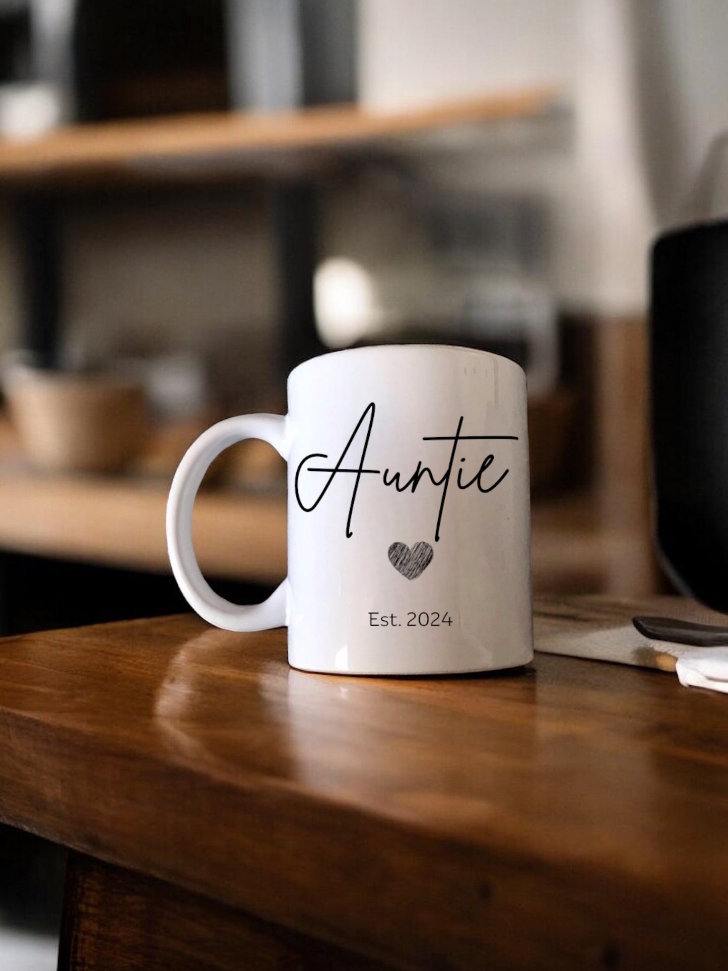 Uncle and Auntie Mug Set - Ceramic Coffee Cup with Personalized Established Year - Sturdy, Printed Drinkware Stylish
