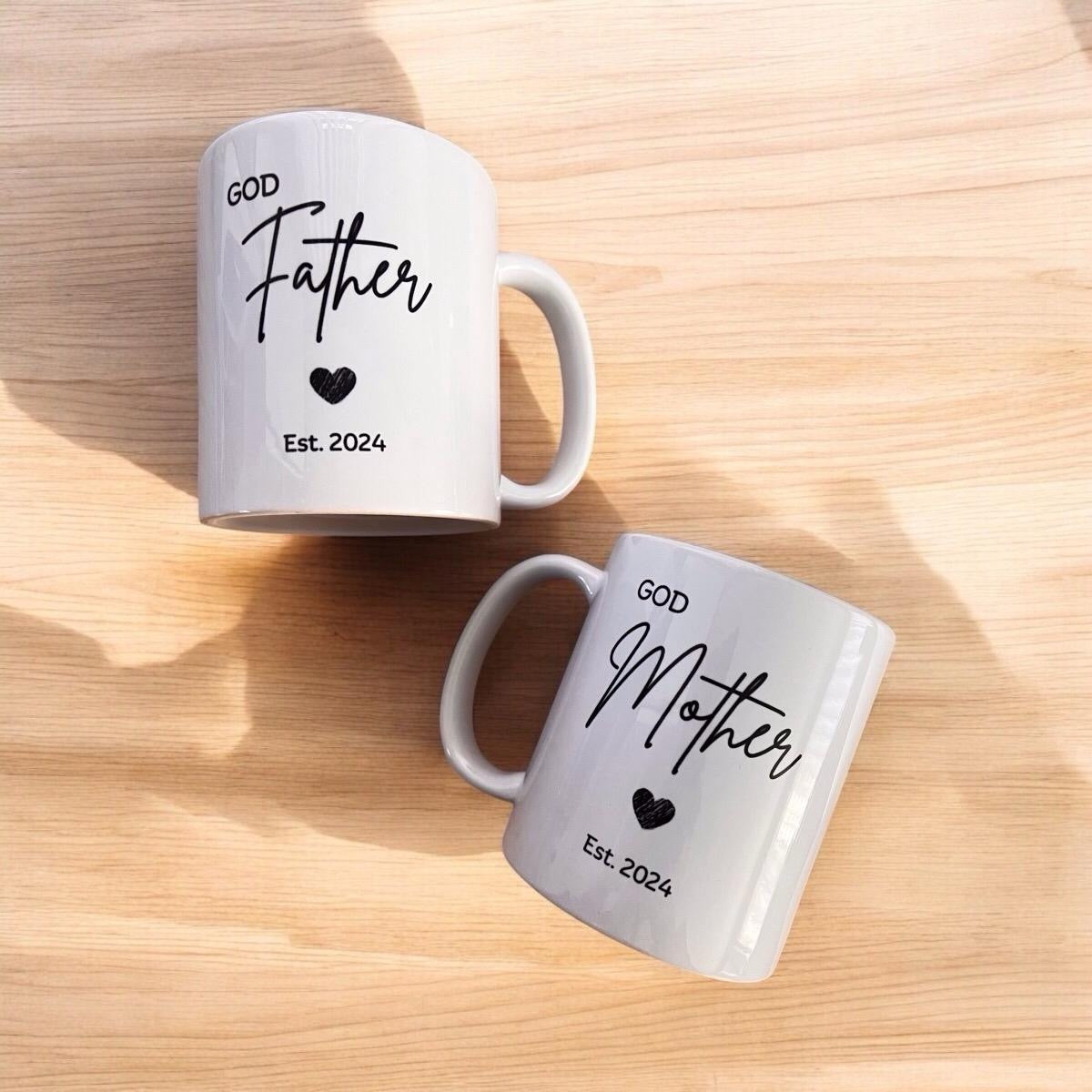 Godparent Mug Set - Customizable Ceramic Keepsake for New Roles - Drinkware Customized Stylish Cup
