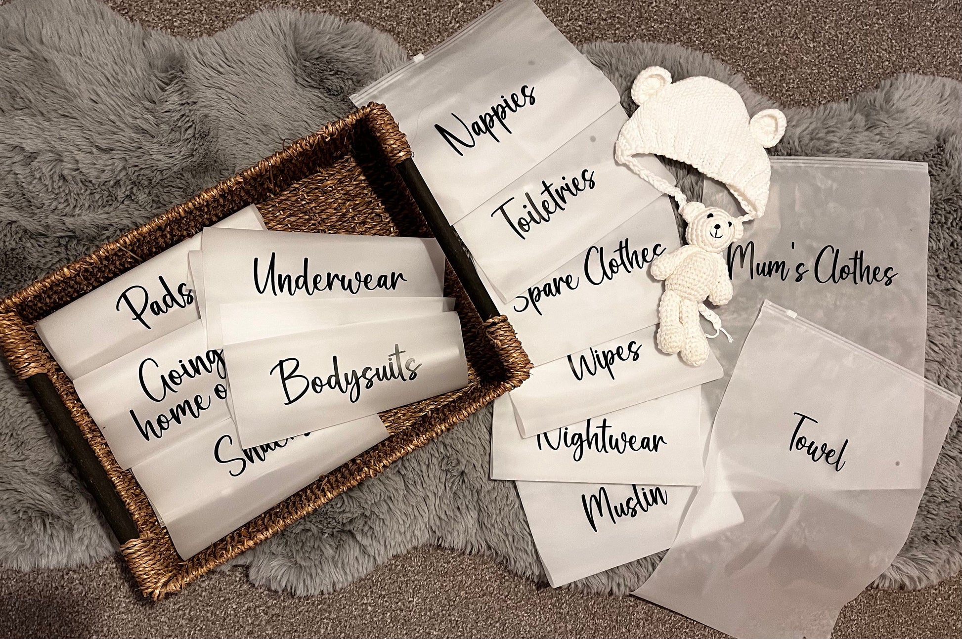 Hospital Maternity Organiser Bags, Essential Baby Items for Labor and Delivery. Ideal for New Moms & Perfect Baby Shower.