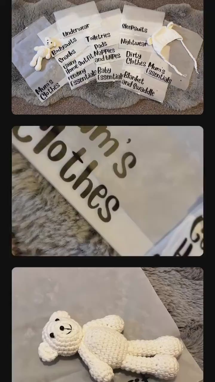 The Hospital Bag Organization Kit with 15 Labels is a trendy and fashionable bag for birthing partners.