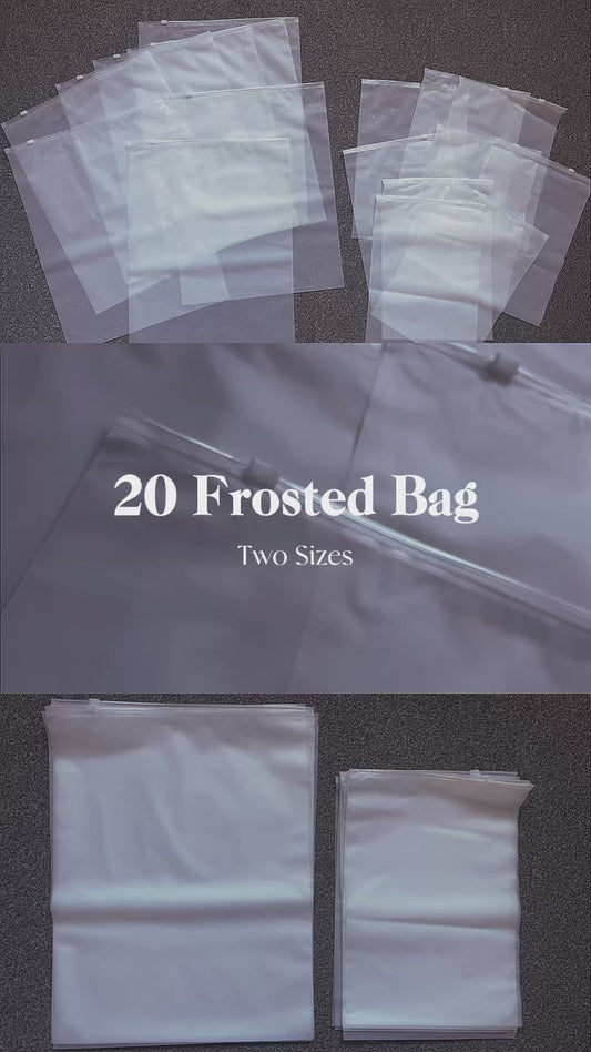 Frosted White Polythene Zip Lock Bags – Set of 20